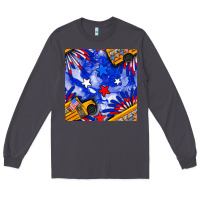 Smoke 4th of july school bus seamless pattern Long Sleeve Tee - BundleAndBundleShop