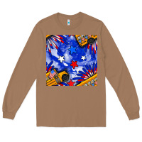 Toasted Coconut 4th of july school bus seamless pattern Long Sleeve Tee - BundleAndBundleShop