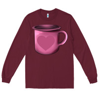Burgundy Valentine's Day heart mug Long Sleeve Tee - AdoDesignShop