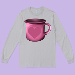 Valentine's Day Heart Mug Long Sleeve Tee Designed By Adodesignshop