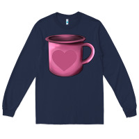 Navy Valentine's Day heart mug Long Sleeve Tee - AdoDesignShop