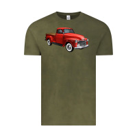 Vintage Olive western red truck right 34 view 1 Vintage Tee - FaDigitalArtStudio