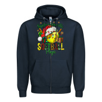 Navy Santa's Favorite Softball player Zipper Hoodie - NancyCooperArtShop