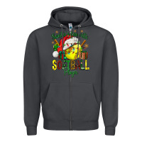 Smoke Santa's Favorite Softball player Zipper Hoodie - NancyCooperArtShop