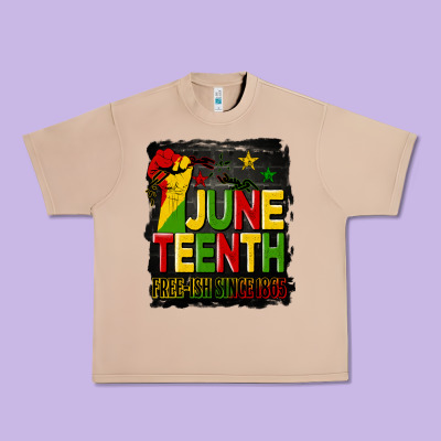 Juneteenth Fist Free Ish Since 1865 With Background Urban Heavy Tee Designed By Hra Design Shop