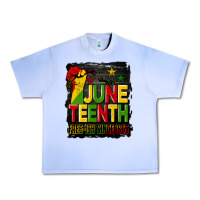Grape Ice juneteenth fist free ish since 1865 with background Urban Heavy Tee - HRA Design Shop