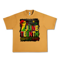 Peanut Butter juneteenth fist free ish since 1865 with background Urban Heavy Tee - HRA Design Shop