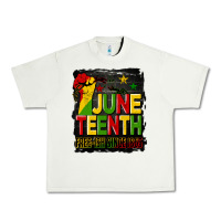 Pistachio juneteenth fist free ish since 1865 with background Urban Heavy Tee - HRA Design Shop