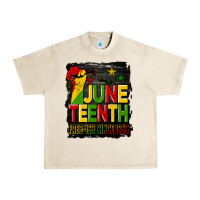 Sandshell juneteenth fist free ish since 1865 with background Urban Heavy Tee - HRA Design Shop