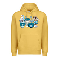 Antique Gold Winter Coffee Cups Premium Hoodie - Artiststas