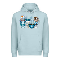 Blue Mist Winter Coffee Cups Premium Hoodie - Artiststas