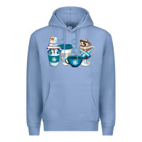 Colony Blue Winter Coffee Cups Premium Hoodie - Artiststas