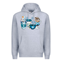Heather Grey Winter Coffee Cups Premium Hoodie - Artiststas