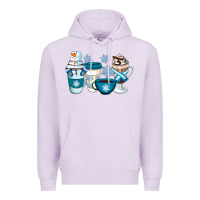 Lilac Winter Coffee Cups Premium Hoodie - Artiststas