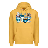 Mustard Winter Coffee Cups Premium Hoodie - Artiststas