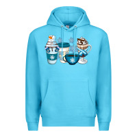 Ocean Blue Winter Coffee Cups Premium Hoodie - Artiststas