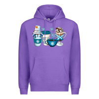 Purple Winter Coffee Cups Premium Hoodie - Artiststas