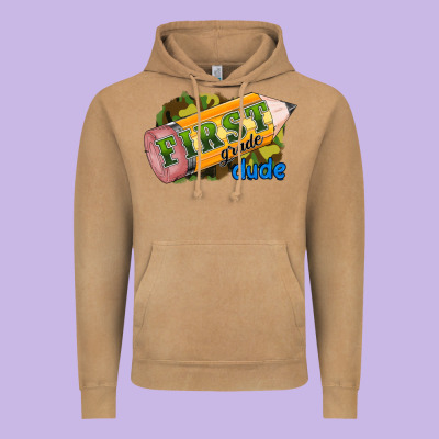 First Grade Dude Vintage Hoodie Designed By Ranaportraitstore