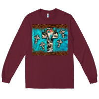 Burgundy bull skull cross tumbler Long Sleeve Tee - JahusDesignShop