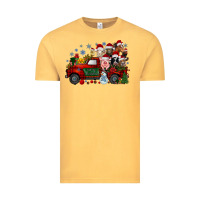Vintage Mustard christmas farm animals truck Vintage Tee - RacoonDesign