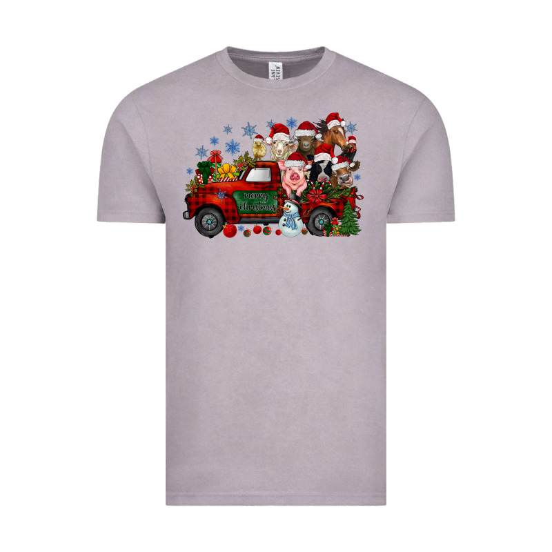 Christmas Farm Animals Truck Vintage Tee by RacoonDesign | Teevron