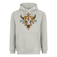 Moon Dust bull skull with aztec sunflower leopard Heavyweight Hoodie - MaliasSmallBusiness
