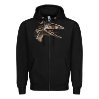 Black Deinonychus Face Zipper Hoodie - LillyAllenDesigns