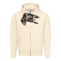 Sandshell Deinonychus Face Zipper Hoodie - LillyAllenDesigns