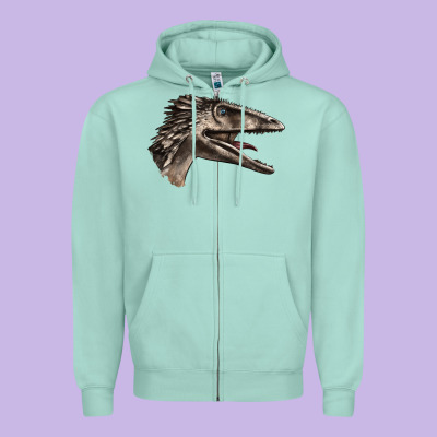 Deinonychus Face Zipper Hoodie Designed By Lillyallendesigns