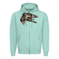 Seafoam Deinonychus Face Zipper Hoodie - LillyAllenDesigns