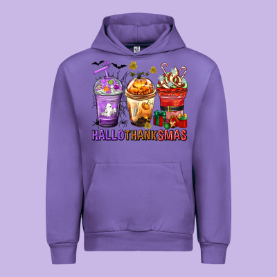Hallothanksmas Coffee Cups Urban Hoodie Designed By Texasbilliewilder
