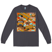 Smoke fall school bus seamless pattern Long Sleeve Tee - BundleAndBundleShop