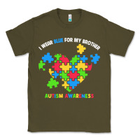Army Green Wear Blue For My Brother Autism Classic Tee - CowhideDigitalArt