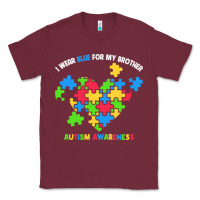 Burgundy Wear Blue For My Brother Autism Classic Tee - CowhideDigitalArt