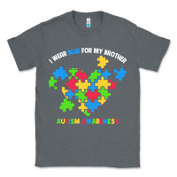 Charcoal Heather Wear Blue For My Brother Autism Classic Tee - CowhideDigitalArt
