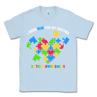 Dusty Blue Wear Blue For My Brother Autism Classic Tee - CowhideDigitalArt