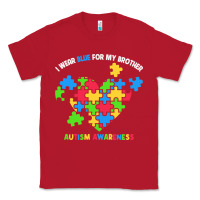 Red Wear Blue For My Brother Autism Classic Tee - CowhideDigitalArt