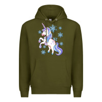 Army Green Winter unicorn Premium Hoodie - Artiststas