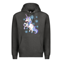 Charcoal Heather Winter unicorn Premium Hoodie - Artiststas