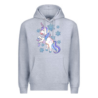 Heather Grey Winter unicorn Premium Hoodie - Artiststas