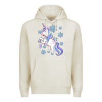 Oatmeal Heather Winter unicorn Premium Hoodie - Artiststas
