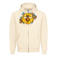 Sandshell bee sunflower leopard Zipper Hoodie - Jasminsmagicworld