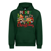 Forest Green merry christmas gingerbread truck Urban Hoodie - texasbilliewilder