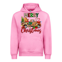 Fuchsia Pink merry christmas gingerbread truck Urban Hoodie - texasbilliewilder