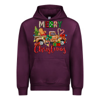 Mauve Wine merry christmas gingerbread truck Urban Hoodie - texasbilliewilder