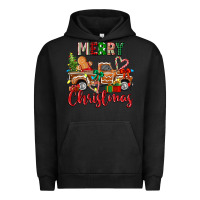 Pigment Black merry christmas gingerbread truck Urban Hoodie - texasbilliewilder