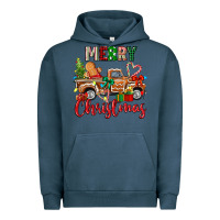 Pigment Midnight Navy merry christmas gingerbread truck Urban Hoodie - texasbilliewilder