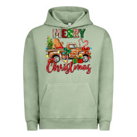 Pigment Oil Green merry christmas gingerbread truck Urban Hoodie - texasbilliewilder