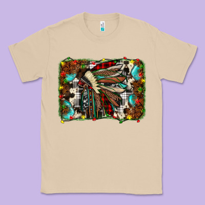 Christmas Indian Headdress Classic Tee Designed By Jahusdesignshop