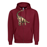 Burgundy Brachiosaurus Zipper Hoodie - LillyAllenDesigns